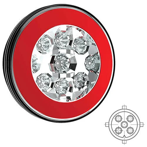 LED feu antibrouillard avec feu arrière 12-36v 5-PIN