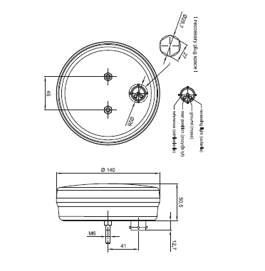 LED feu antibrouillard avec feu arrière 12-36v 5-PIN - 5
