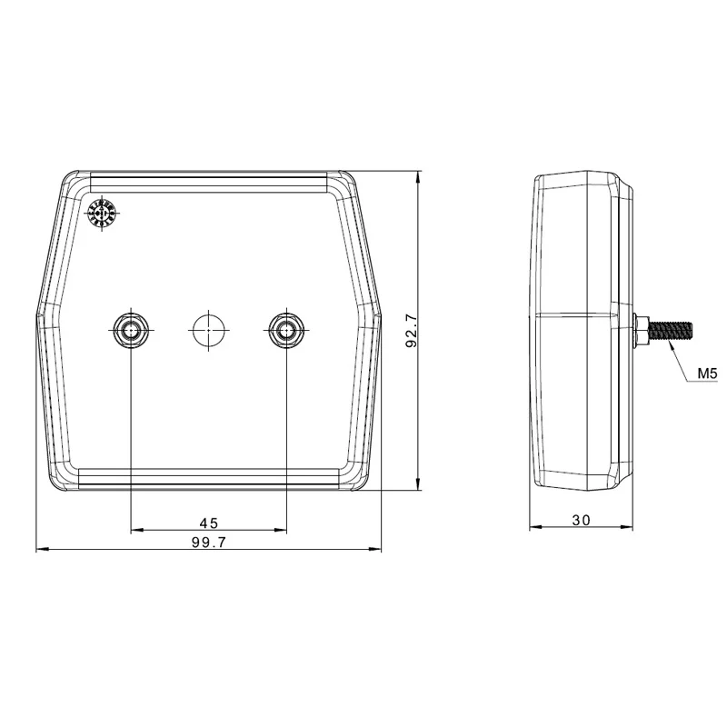 LED compact feu antibrouillard 12v 100cm. câble - 3