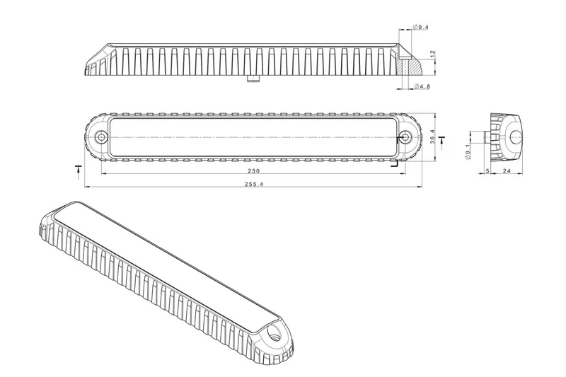 LED slimline combination light 12-24v 100cm cable - 6