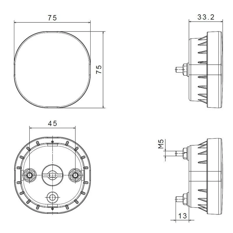 LED reversing light 12-24v upright mounting 50cm. cable - 2