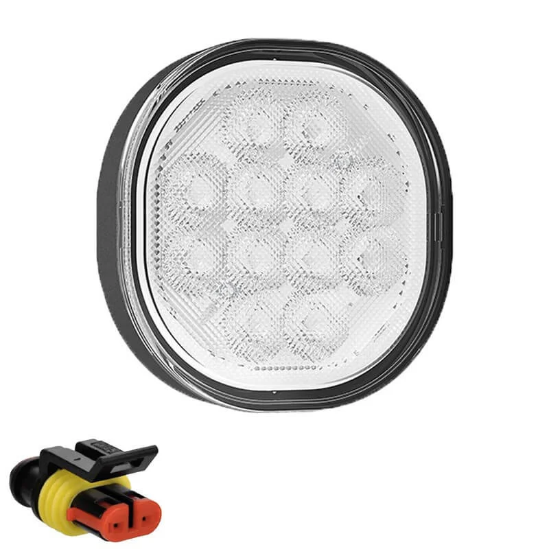 LED reverse light 12-24v 50cm. cable superseal flat mounting