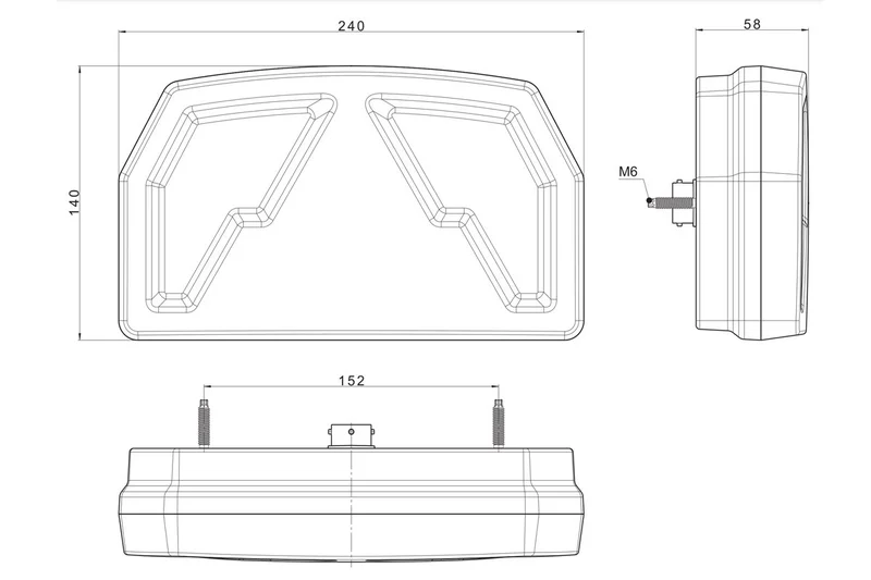 LED Baklys Canbus-sikker 12V / 1m kabel - 6