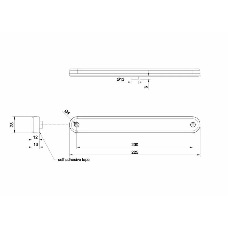 LED third brake light 12-24v 3.8m - 2