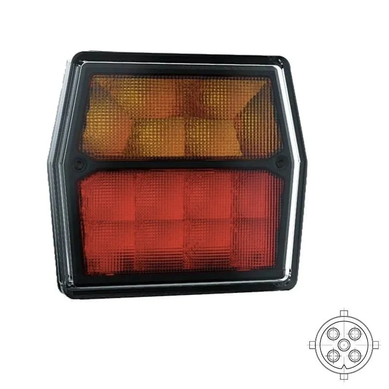 LED compact rear light 12v with license plate light 5-PIN