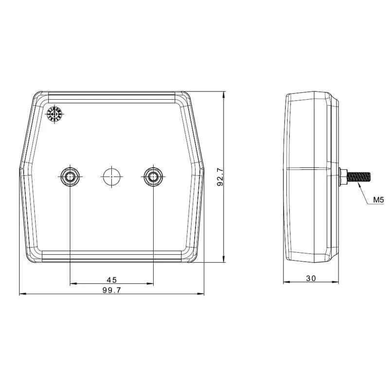 LED compact rear light 12v 100cm. cable with license plate light - 3