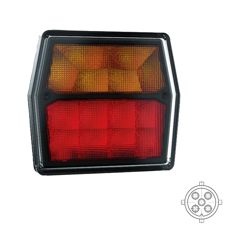 LED compact rear light 12v 5-PIN bayonet connector
