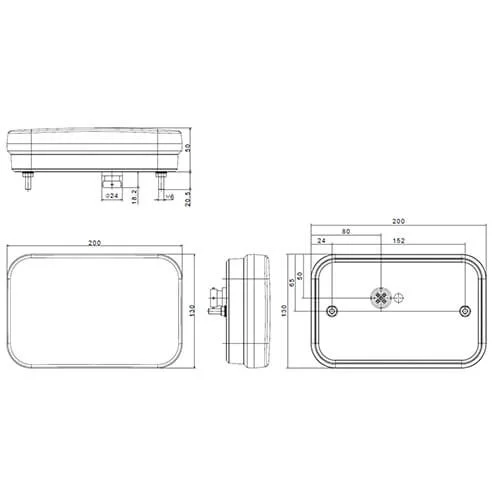 Left LED Rear light with fog light 12v 5-PIN - 9