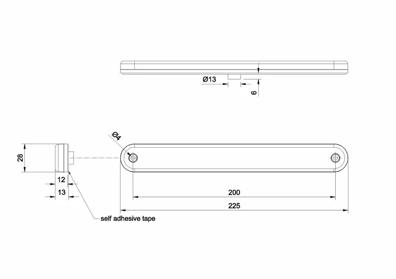 LED third brake light 12-24v 50cm. cable - 2