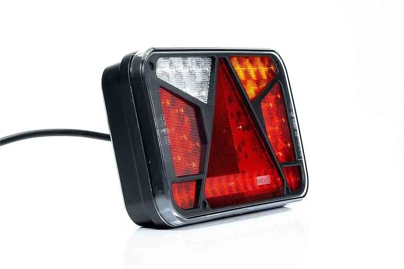 Right LED Rear light with license plate light 12-24v 7-functions 100cm. cable - 8