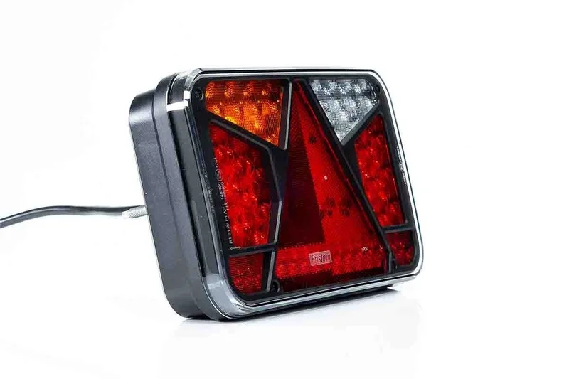 Left LED Rear light with license plate light 12-24v 7-functions 100cm. cable - 2