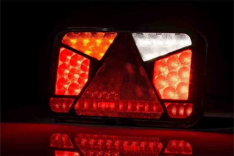 Left LED Rear light with license plate light 12-24v 7-function 6-PIN bayonet - 3