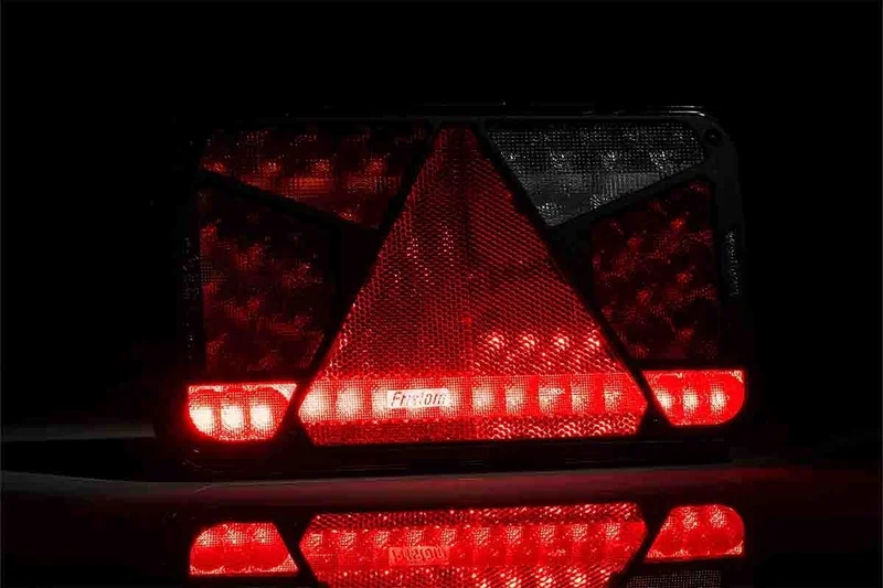 Left LED Rear light with license plate light 12-24v 7-function 6-PIN bayonet - 8
