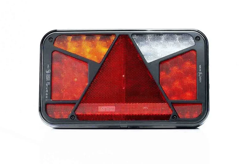 Left LED Rear light with license plate light 12-24v 7-function 6-PIN bayonet