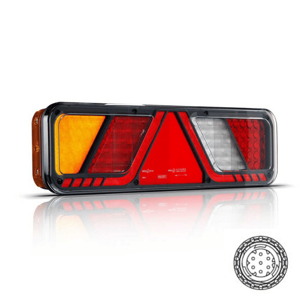 Left LED trailer light canbusproof 24v 7-PIN AMP connector