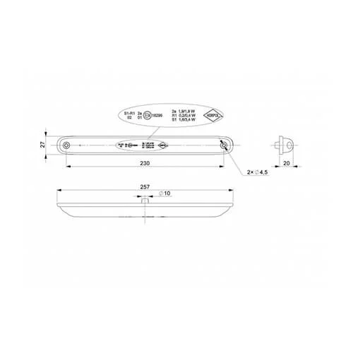 LED dynamic warning light slimline 12-24v 100cm. cable - 4