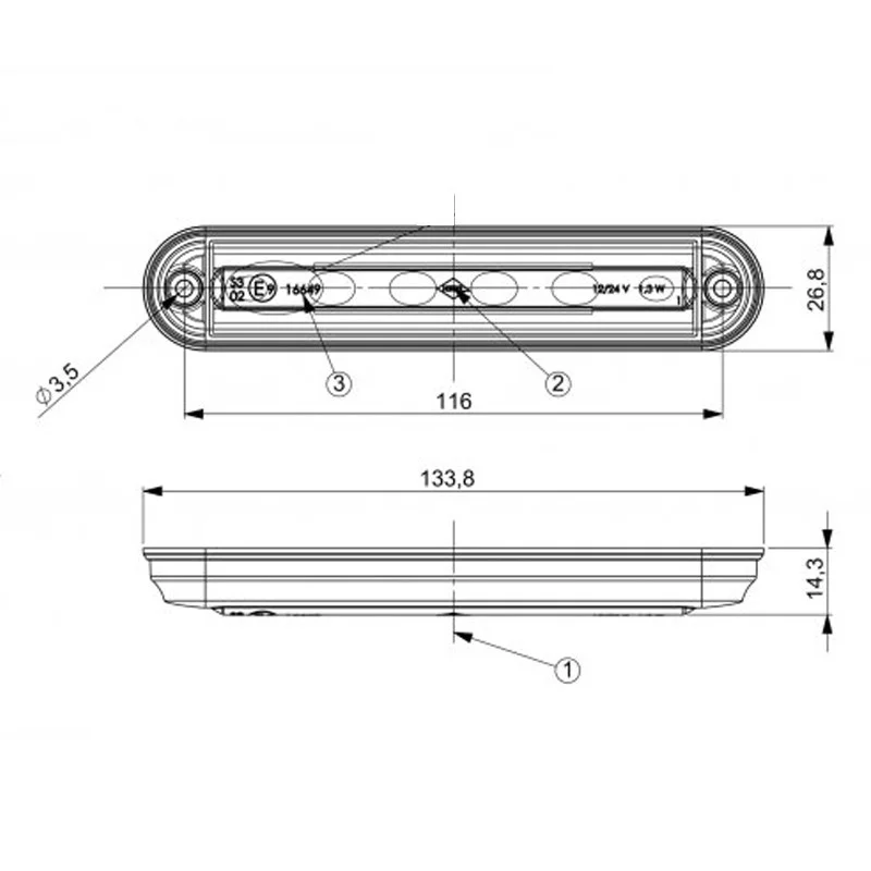 LED tredje bromsljus 12-24V - 4