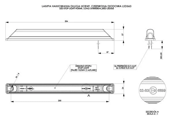 LED 3rd brake light 12/24v - 2