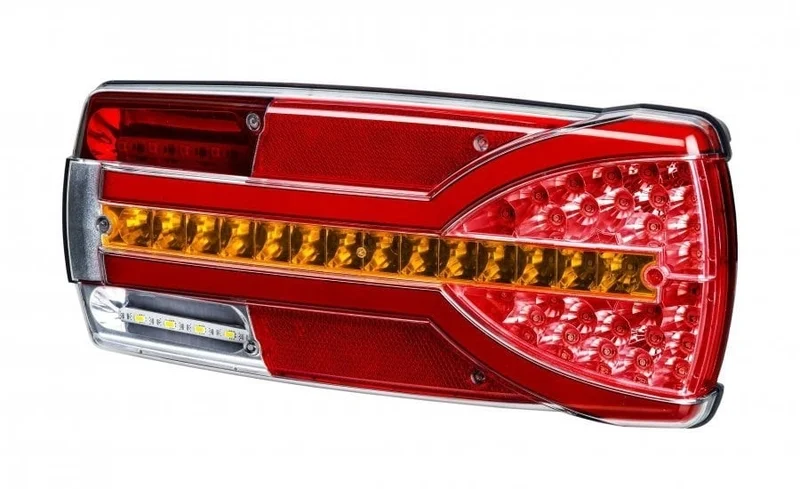 Høyre LED Baklykt med dynamisk varsellampe 12-24v, 7-PIN AMP