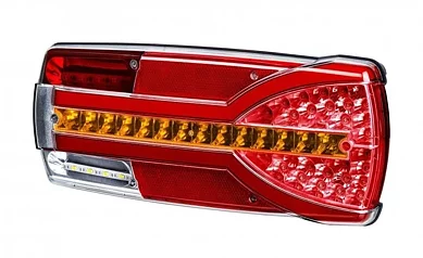 Høyre LED Baklykt med dynamisk varsellampe 12-24v, 7-PIN AMP