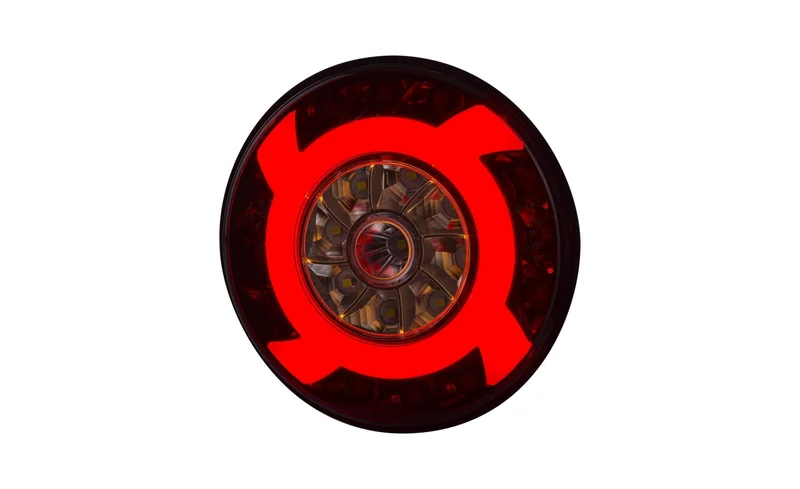 LED tåkelys med baklys 120mm, overflatemontert 12-24V 1,5m kabel.