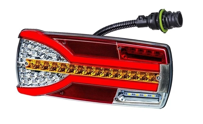 Left LED Rear light dynamic warning light 12-24v 7-PIN AMP connector - 3