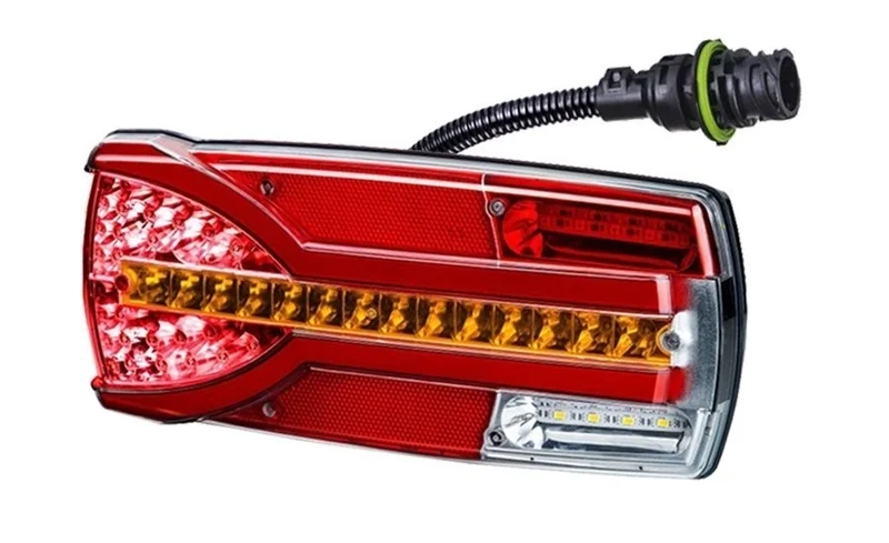 Left LED Rear light dynamic warning light 12-24v 7-PIN AMP connector - 6