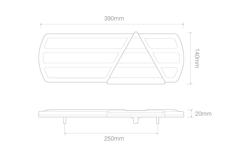 LED slimline rear light without license plate light 12-24v 40cm. cable - 5