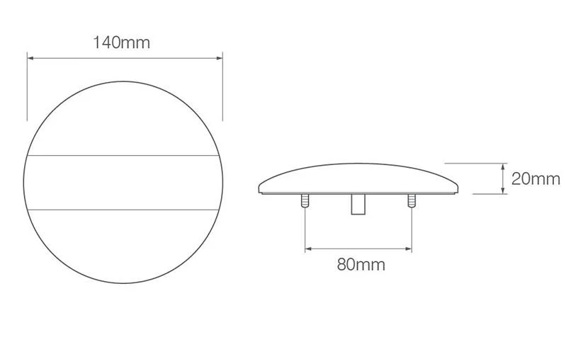 LED baklys med brems- og baklys 12-24V 40cm kabel - 5