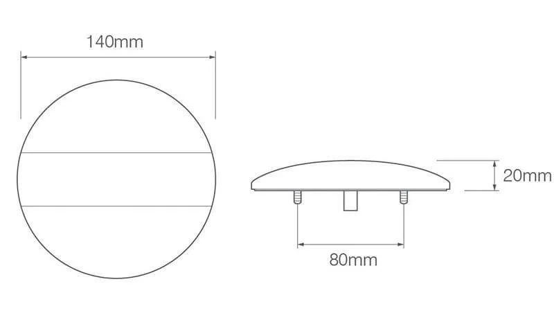 LED dimljus med broms- och Bakljus 12-24V 40cm kabel - 5