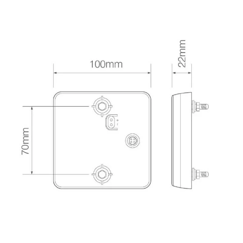 LED compact rear light 12-24v 40cm. cable - 4