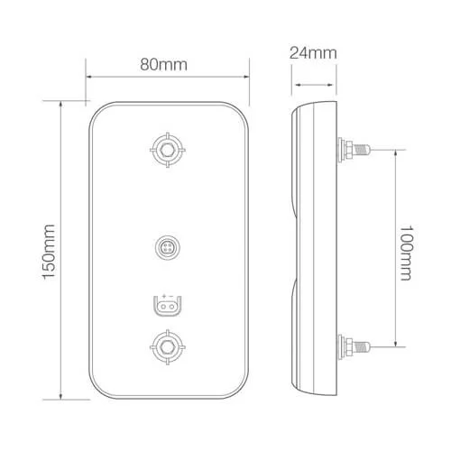 LED-kompakt baklys uten skiltbelysning 12V 40cm kabel - 3