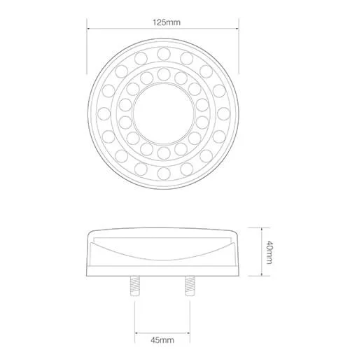 LED Rear light in chrome look 12-24v 40cm. cable - 2