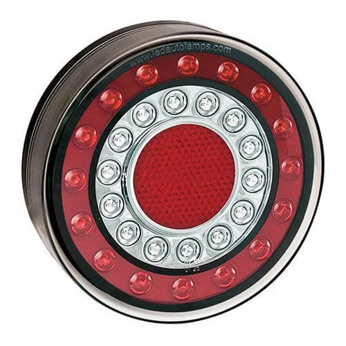 LED Rear light in chrome look 12-24v 40cm. cable