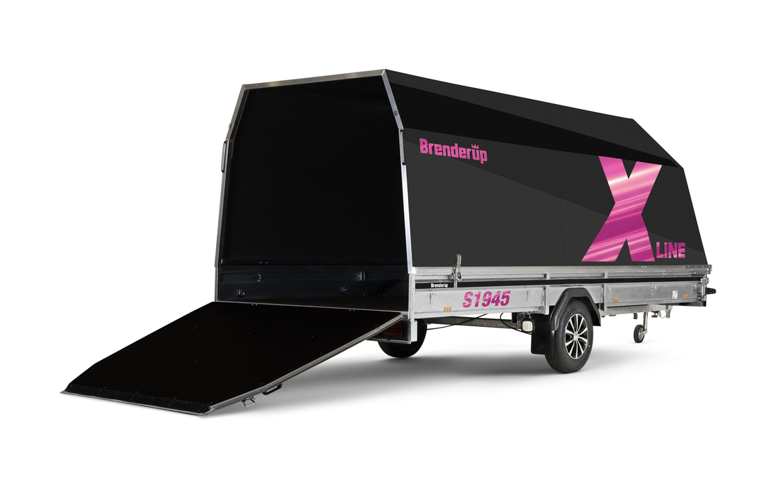Brenderup Snöskotersläp X-line Svart Aurora Pulse Inline 450L 1240 kg - 2