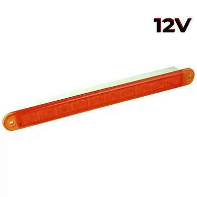 LED Slimline varningsljus med bärnstenslins 12V 40cm kabel
