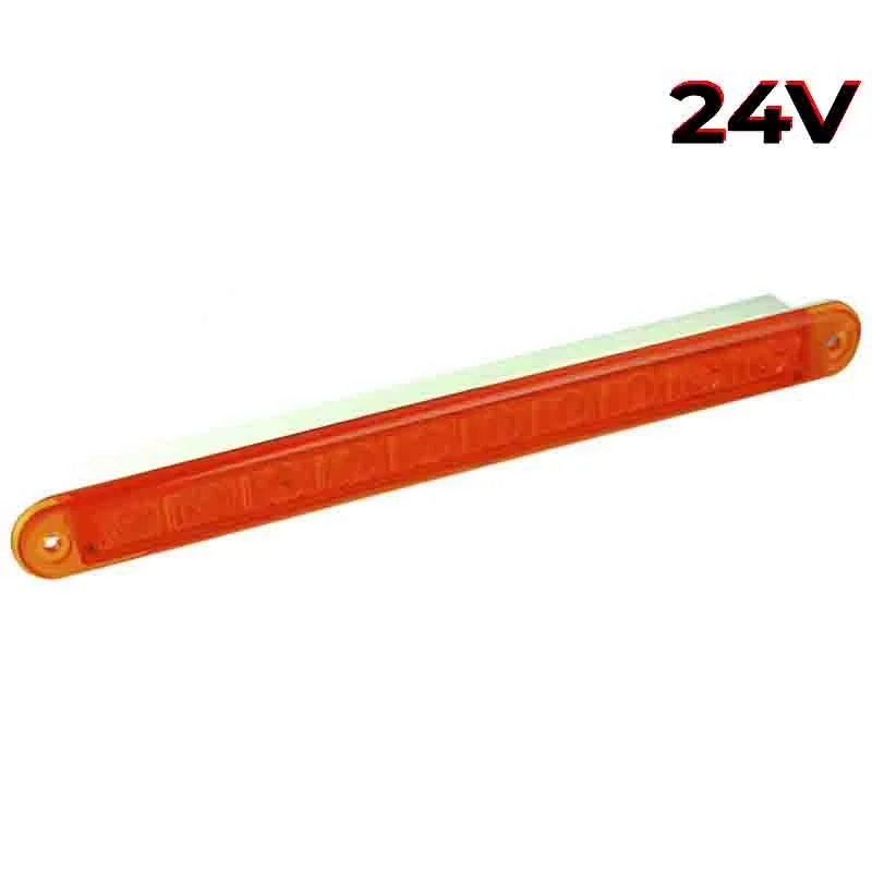 LED warning light slimline amber lens 24v 40cm. cable