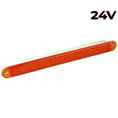 LED Slimline varningsljus med bärnstenslins 24V 40cm kabel