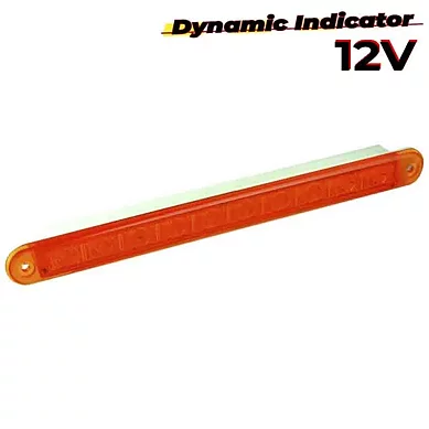 LED dynamiskt varningsljus Slimline, bärnstenslins 12V 40cm kabel