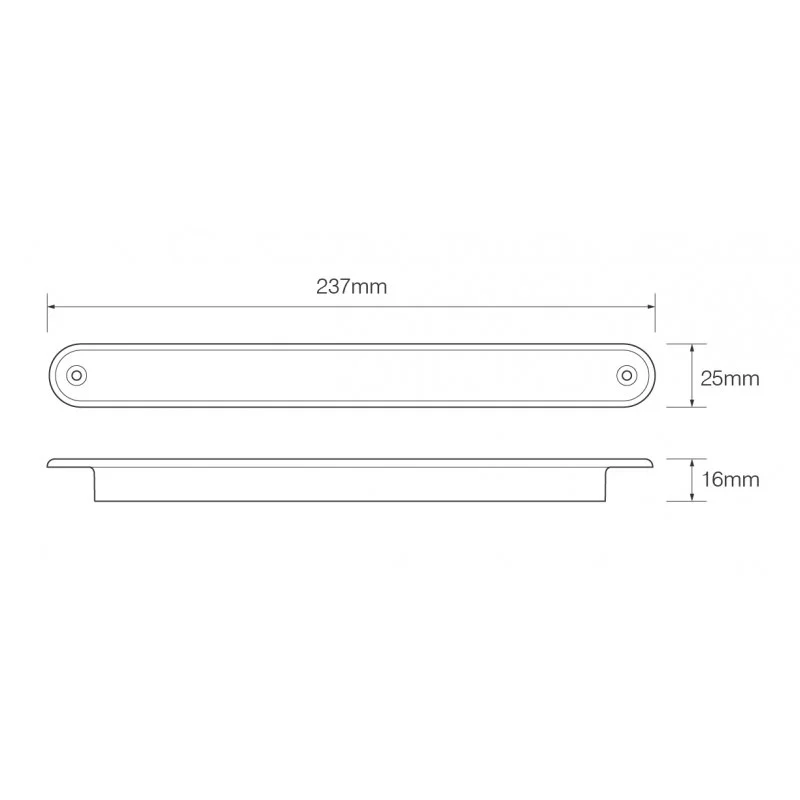 LED dynamic warning light slimline amber lens 24v 40cm. cable - 3