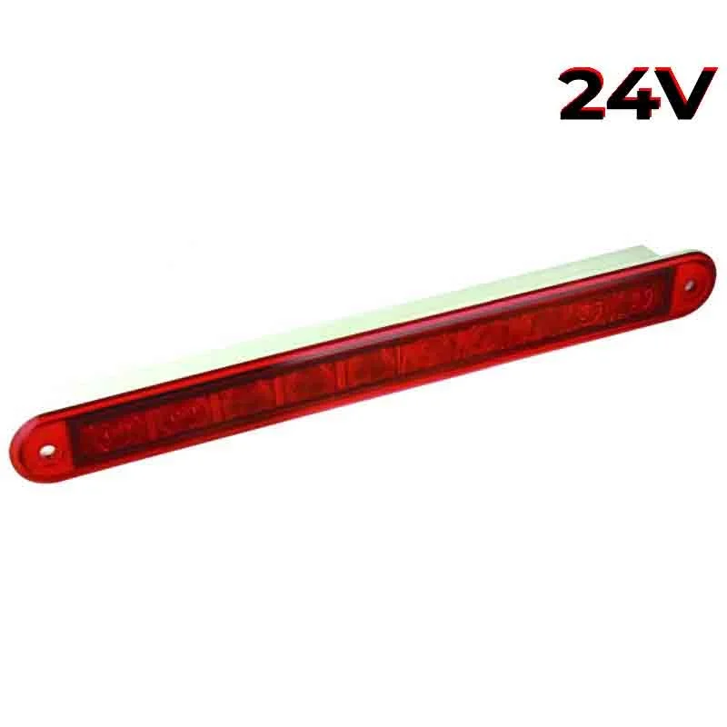 LED kombinasjonslys Slimline, rød linse 24V 40cm kabel