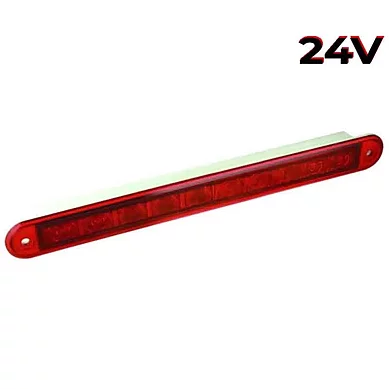 LED kombinationsljus Slimline, röd lins 24V 40cm kabel