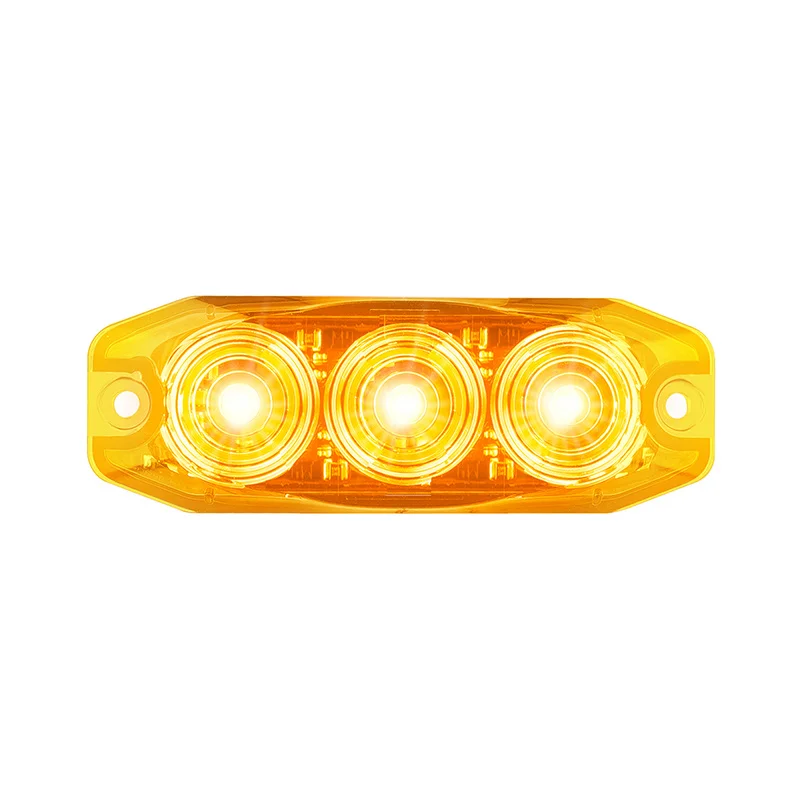 LED compact warning light amber lens 12-24v - 2