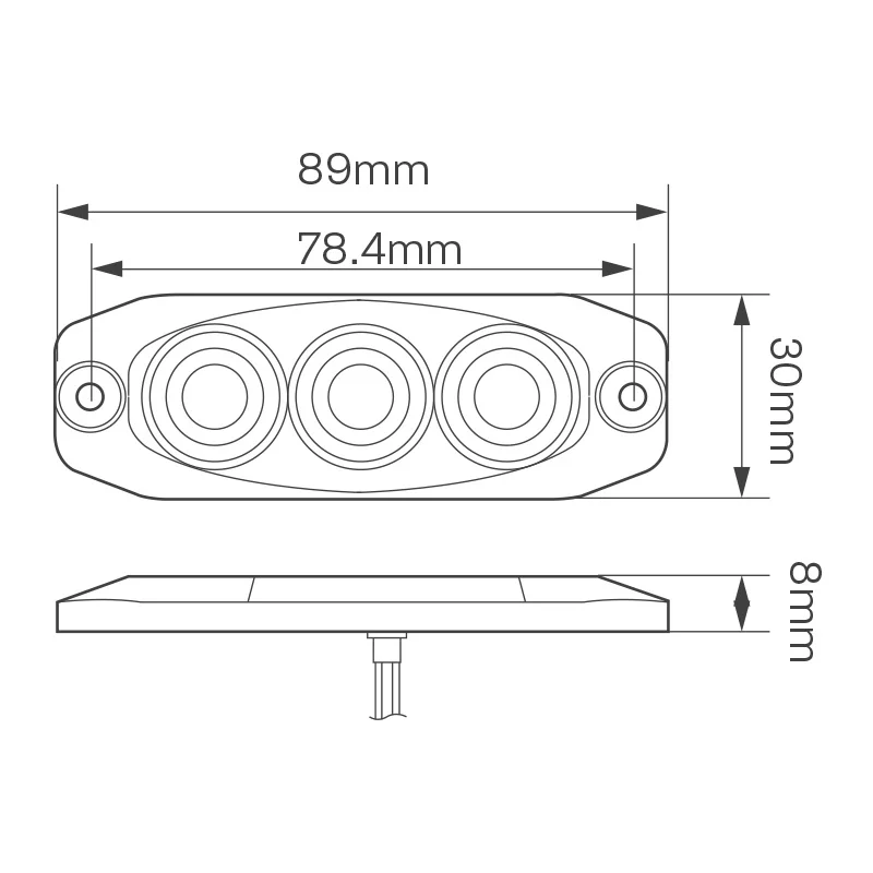 LED compact warning light amber lens 12-24v - 4