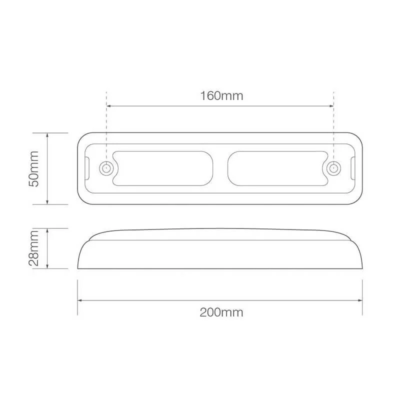 LED Slimline varsellys 12-24V 40cm kabel - 3