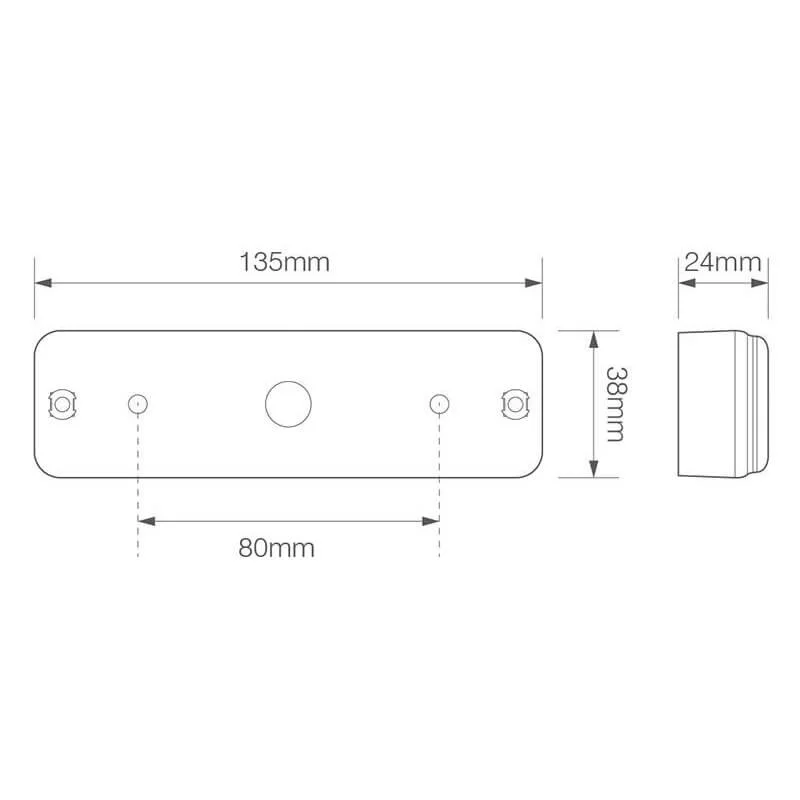 LED Rear light slimline 12-24v 0.18m. cable - 3