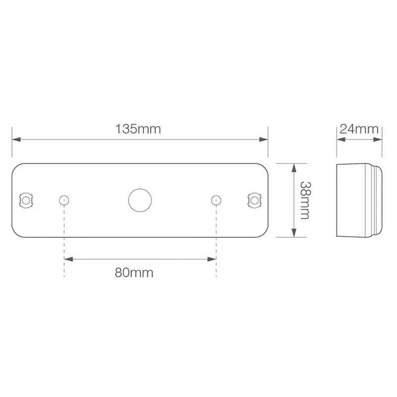 LED Backljus Slimline infällt 12-24V 0,18m kabel - 4