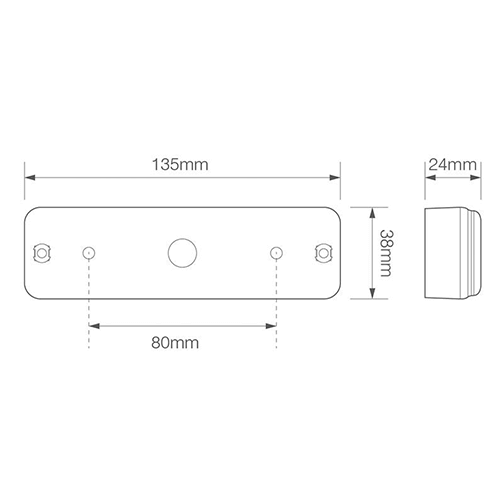 LED fog light slimline 12-24v 0.18m. cable - 2