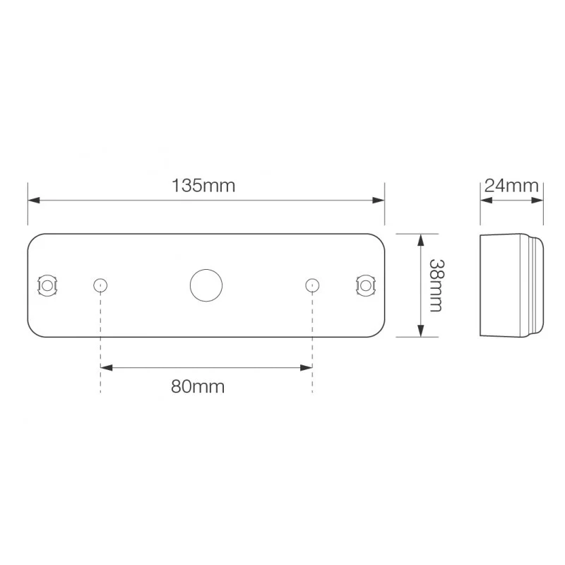 LED Slimline overflatemontert blinklys/positionslys 12-24V 0,18m kabel - 3