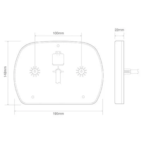 Slimline Trailer lamp 12-24v (EU200LR2) Twin Pack - 6